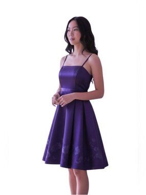Lucy Paris Floral Fit And Flare Party Dress Purple